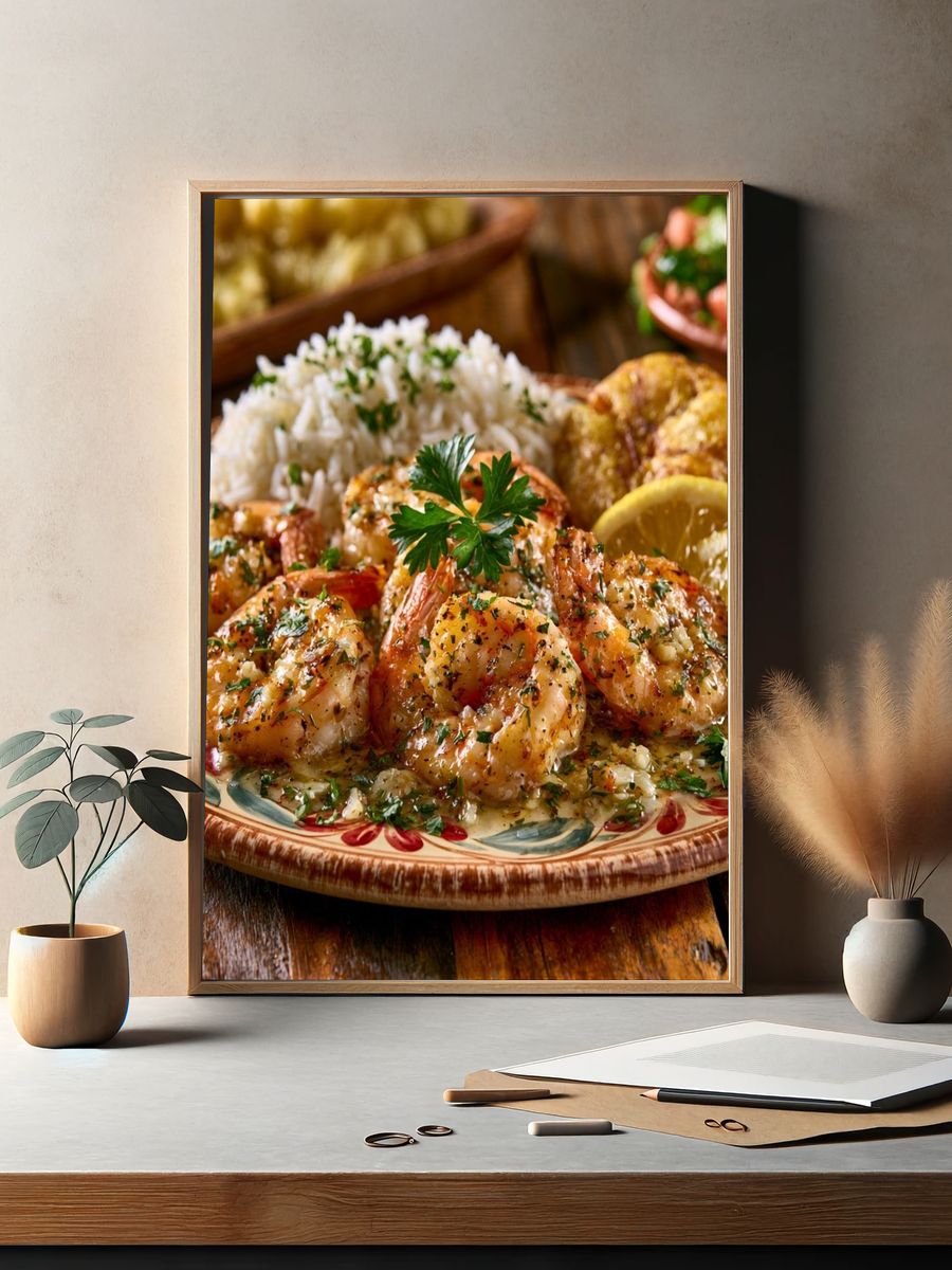 Garlic Shrimp Feast Poster. — room view 2