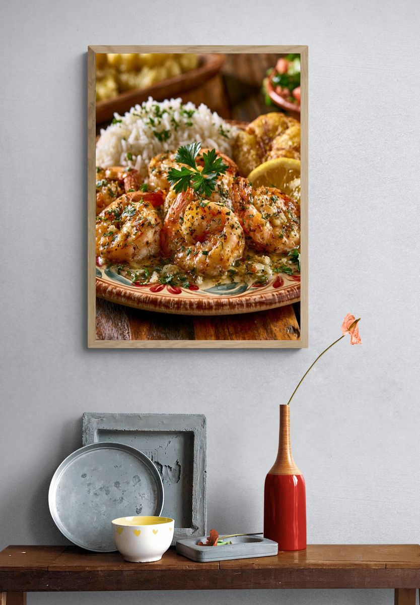 Garlic Shrimp Feast Poster. — room view 3