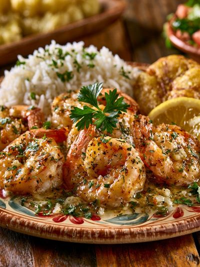 Garlic Shrimp Feast Poster. poster