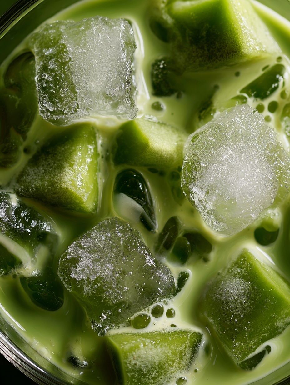 Iced Matcha Cubes Food Drink Print. poster detail