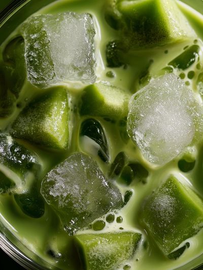 Iced Matcha Cubes Food Drink Print. poster print