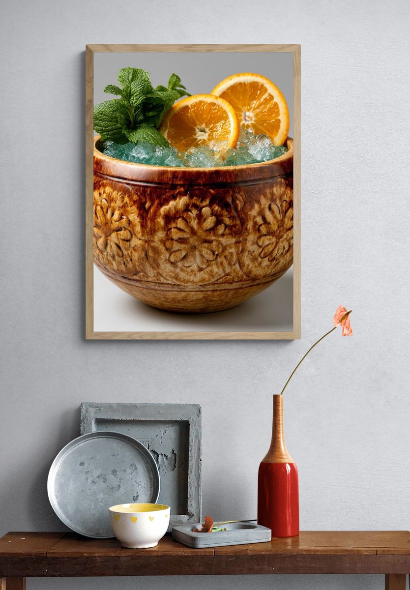 Citrus Mint Cocktail Photography Poster. — room view 3