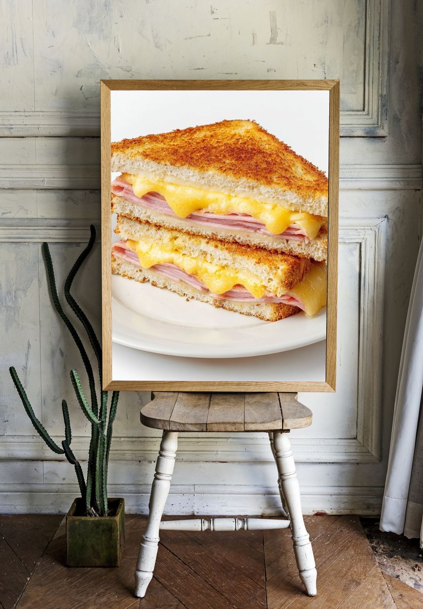 Grilled Ham and Cheese Sandwich Poster. — room view 1
