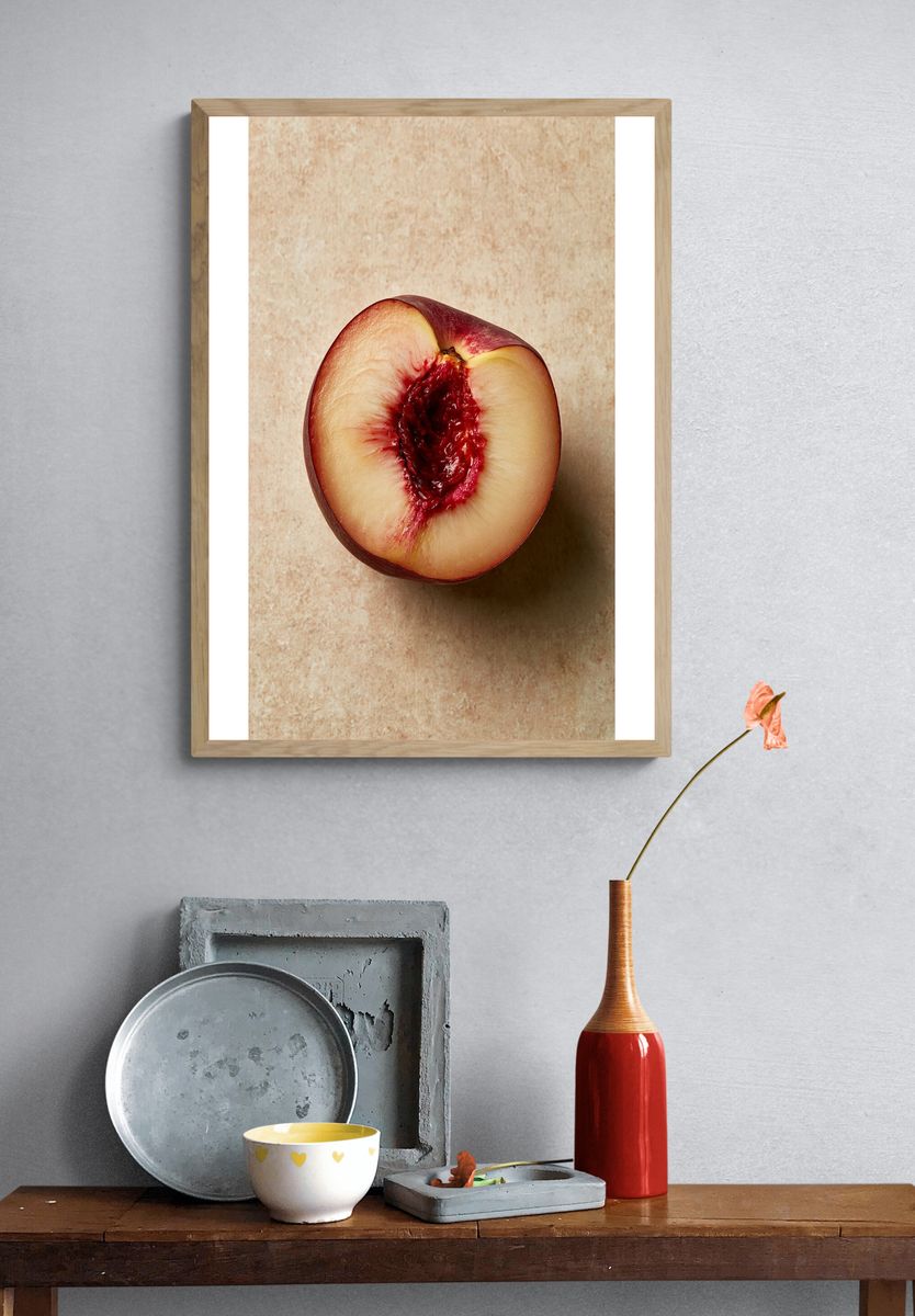 Ripe Peach Still Life Poster. — room view 3