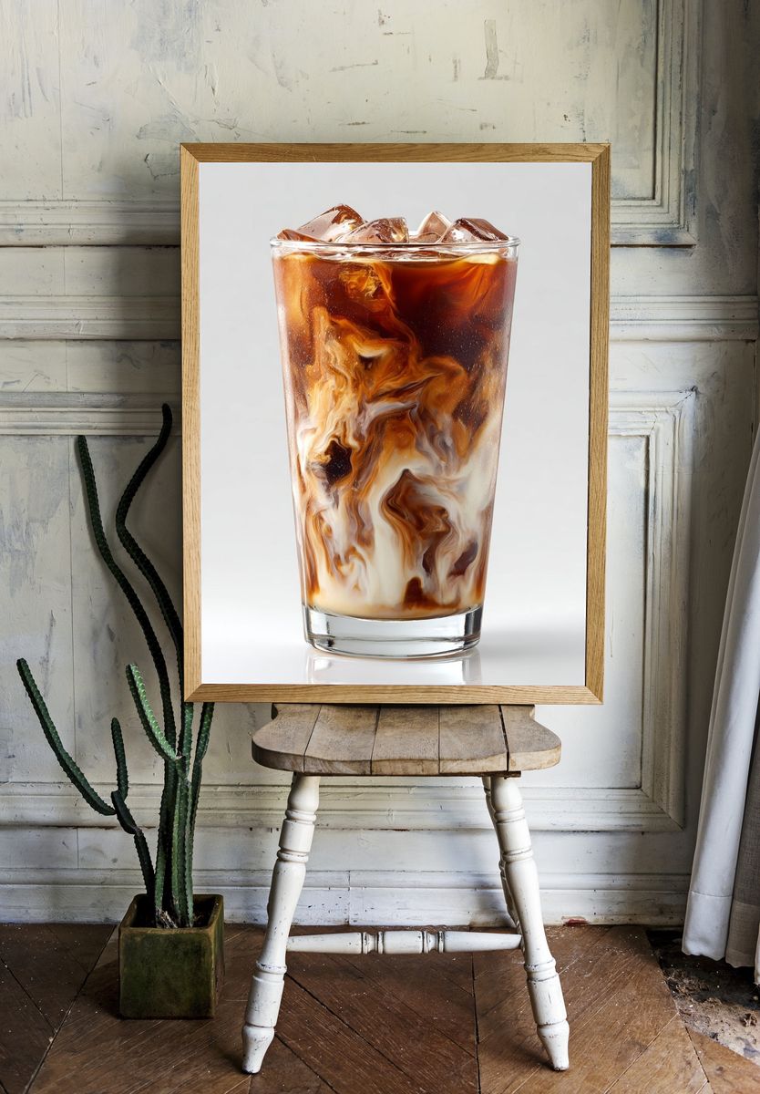 Iced Coffee Swirl Photography Print. — room view 1