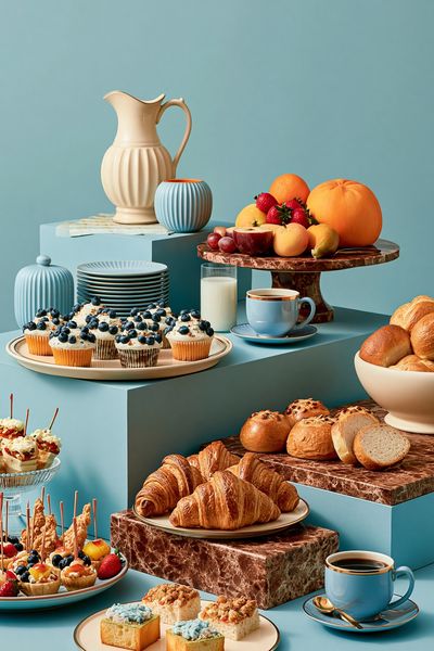 Pastel Breakfast Still Life Poster. poster