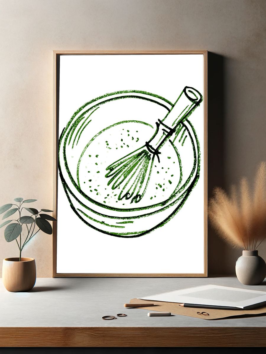 Green Citrus Slice Illustration Poster. — room view 2