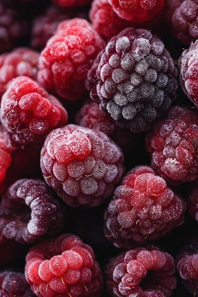 Frozen Raspberries Photography Poster. poster print