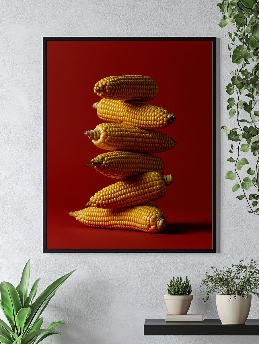 Stacked Corn Still Life Poster. — room view 4