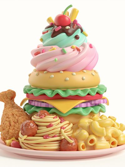 Candy Food Stack Illustration Poster. poster