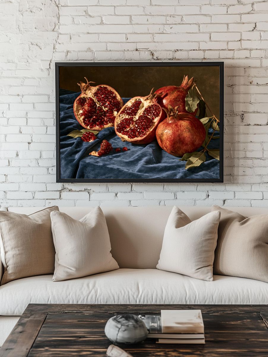 Pomegranates Still Life Poster. — room view 1