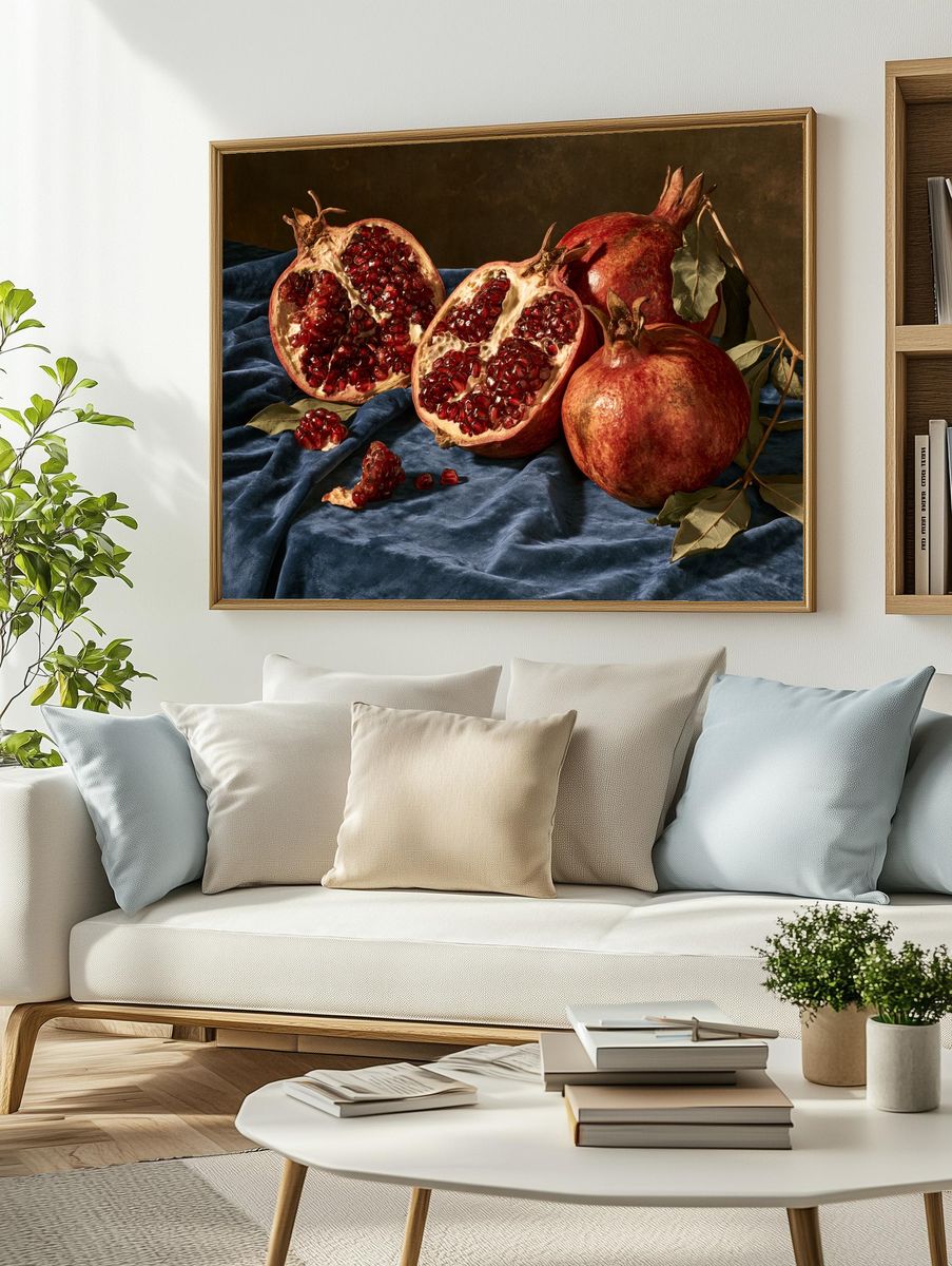 Pomegranates Still Life Poster. — room view 2