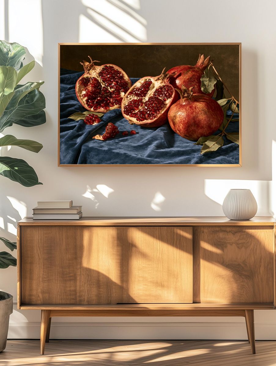 Pomegranates Still Life Poster. — room view 3