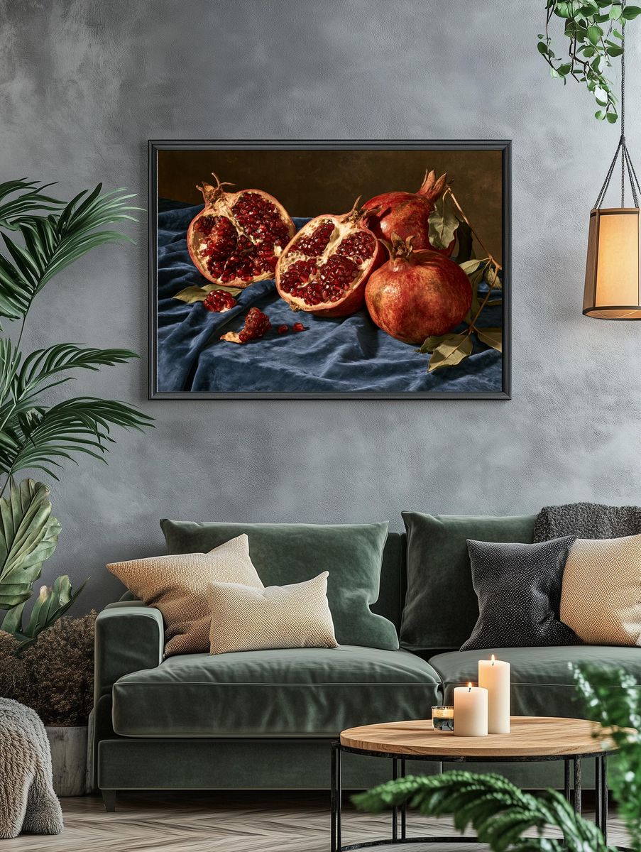 Pomegranates Still Life Poster. — room view 4