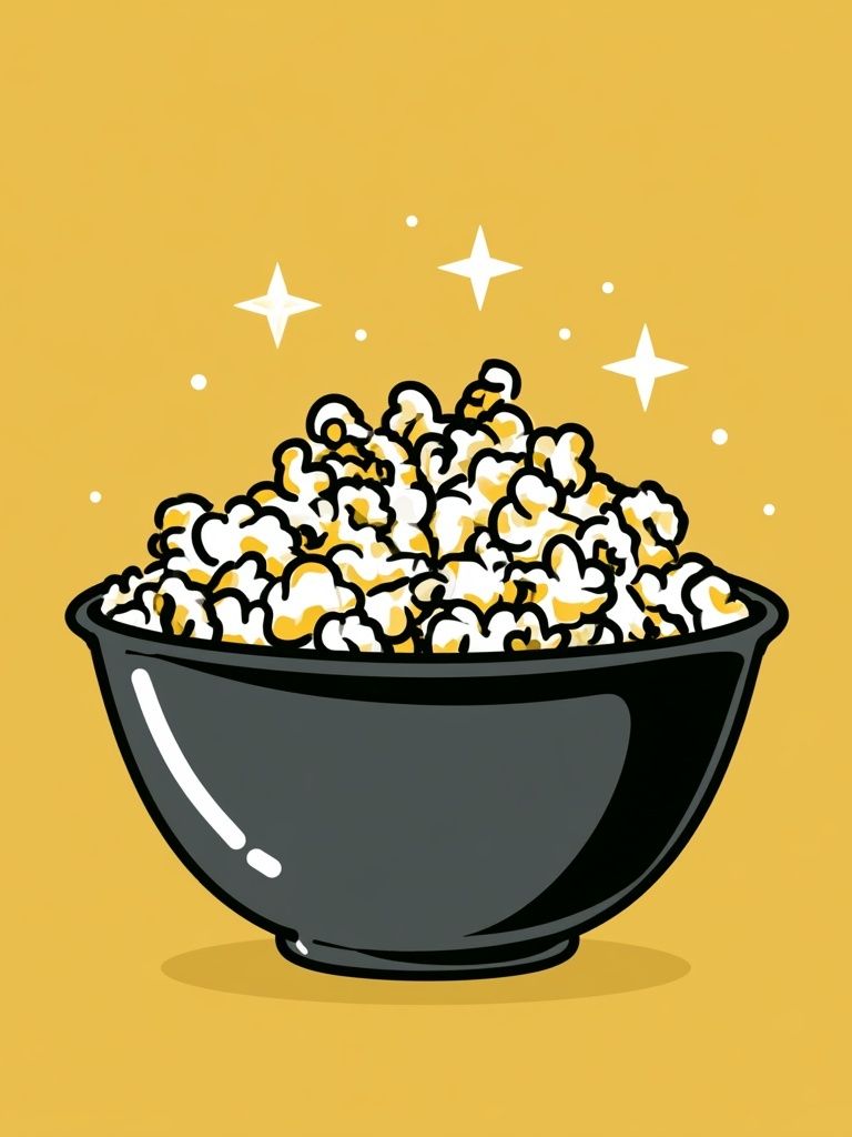 Popcorn Bowl Illustration Poster. poster detail