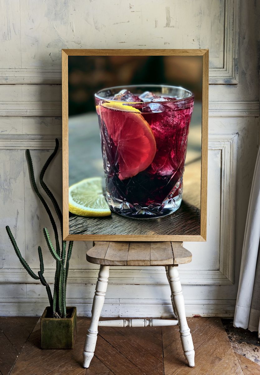 Citrus Cocktail Photography Poster. — room view 1