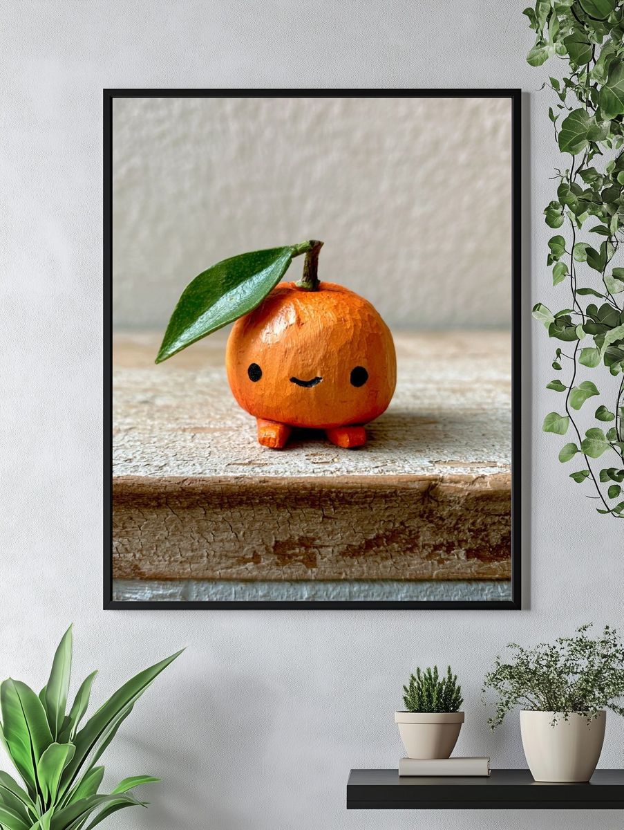 Cute Orange Fruit Photography Poster. — room view 4
