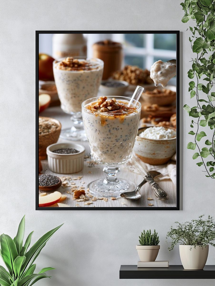Apple Chia Breakfast Still Life Print. — room view 4