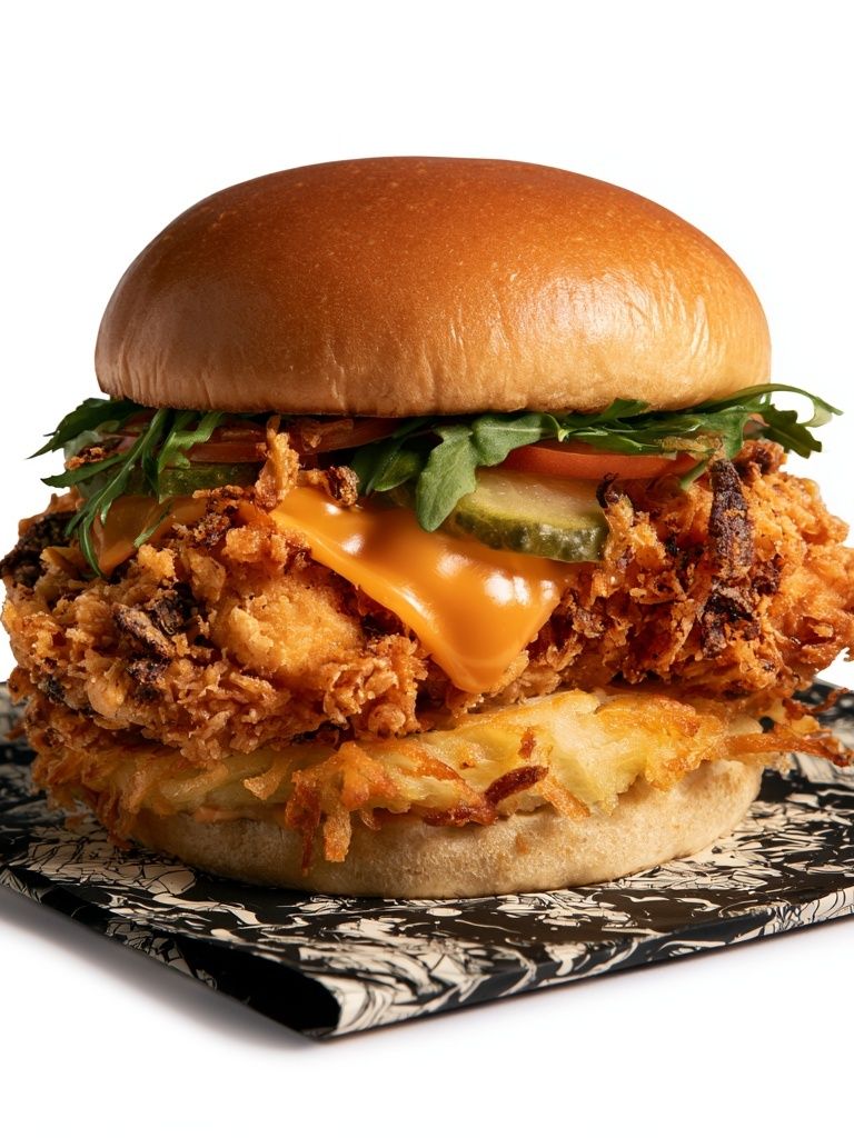 Crispy Chicken Burger Print. poster detail