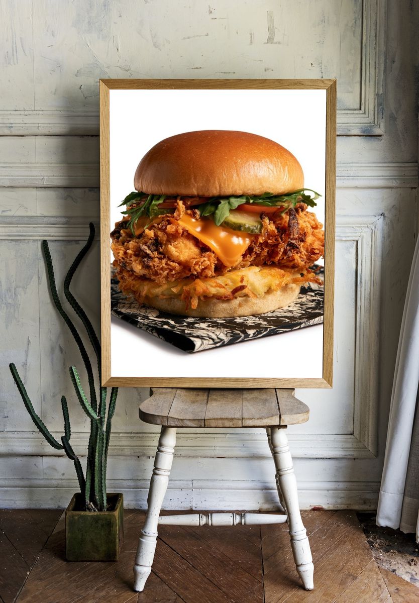 Crispy Chicken Burger Print. — room view 1