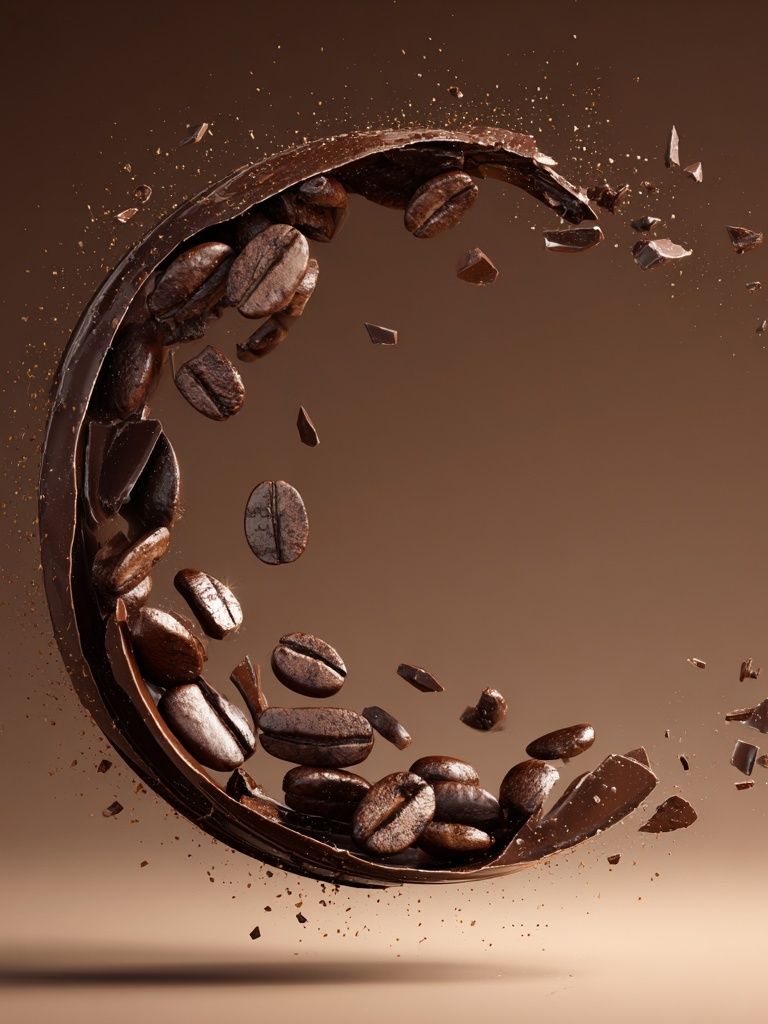 Coffee Bean Splash Typography Poster. poster detail