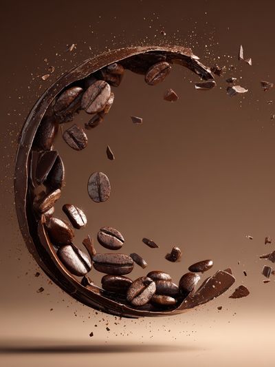 Coffee Bean Splash Typography Poster. poster print