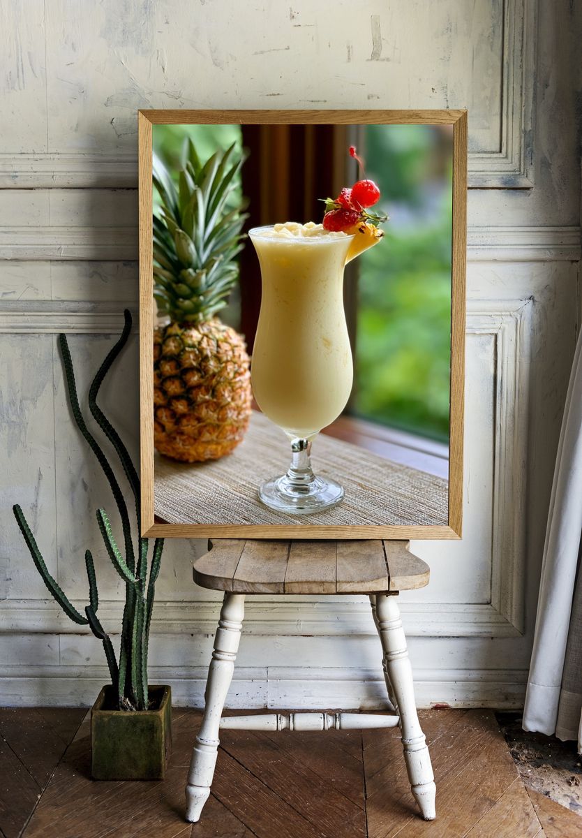 Pineapple Cocktail Photography Poster. — room view 1