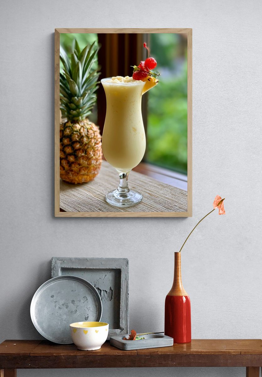 Pineapple Cocktail Photography Poster. — room view 3