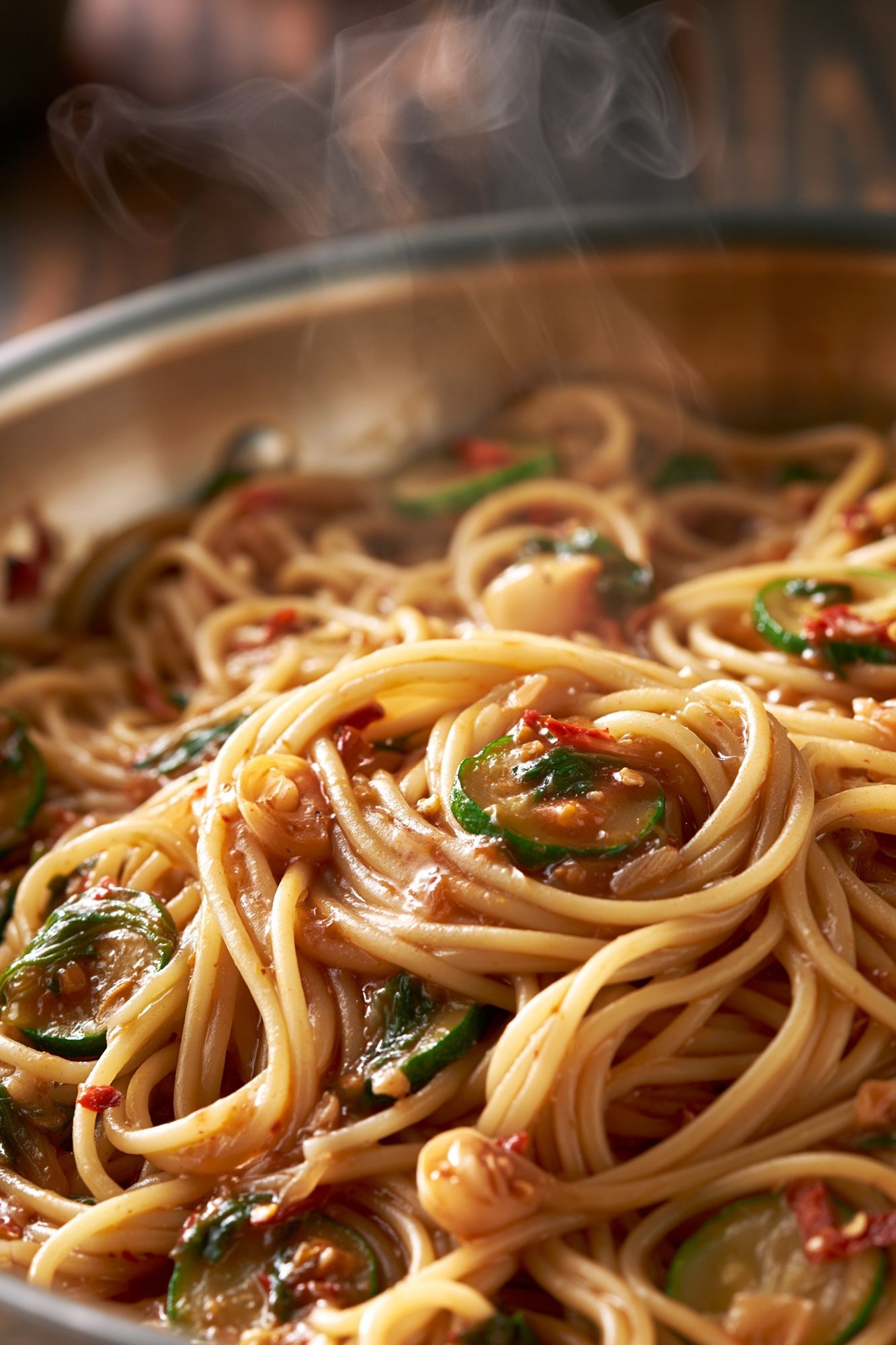Steaming Pasta Food-Drink Poster. poster — food-drink art