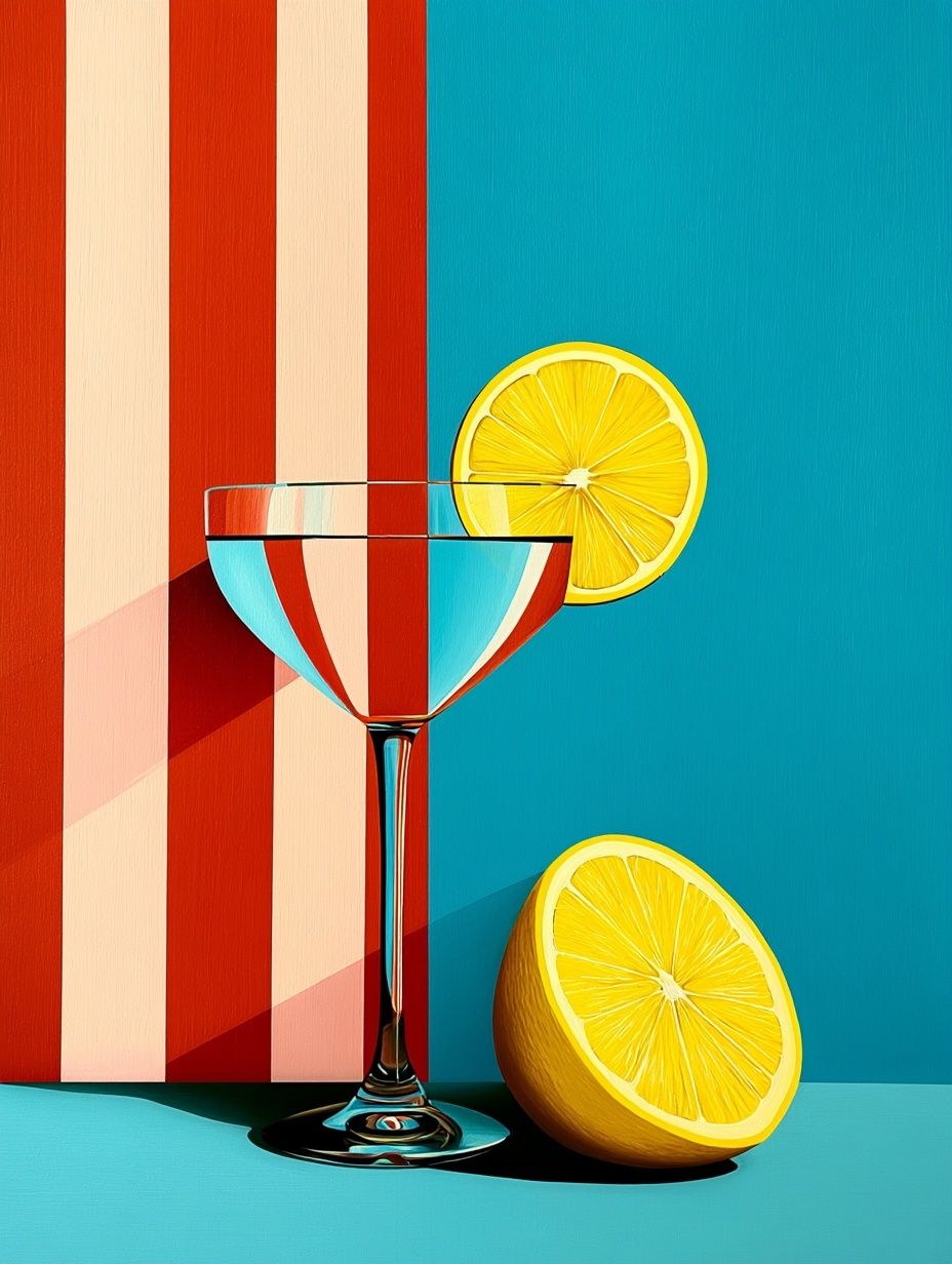 Citrus Cocktail Still Life Print. poster detail