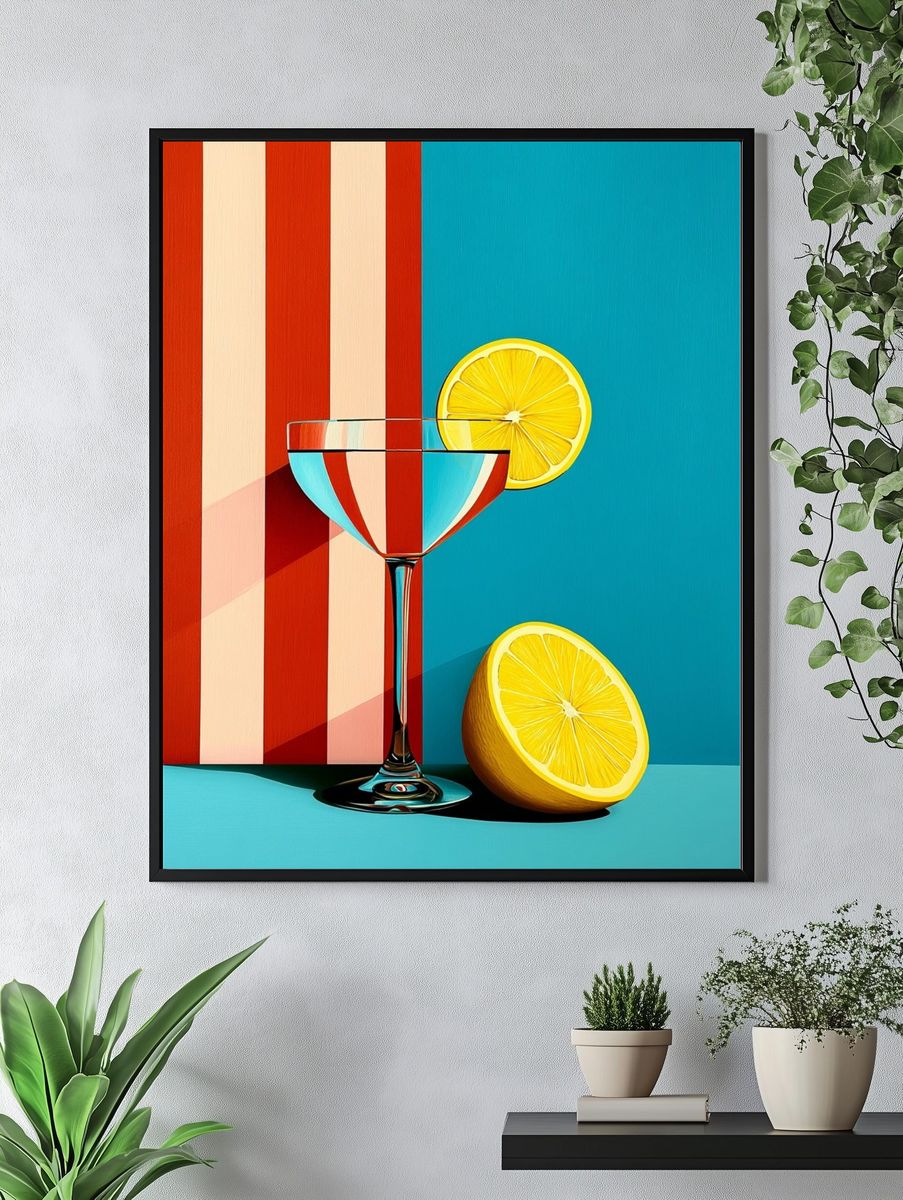 Citrus Cocktail Still Life Print. — room view 4