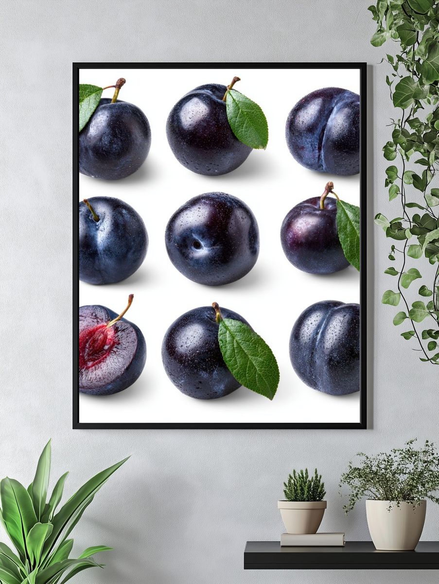Plum Still Life Photography Poster. — room view 4