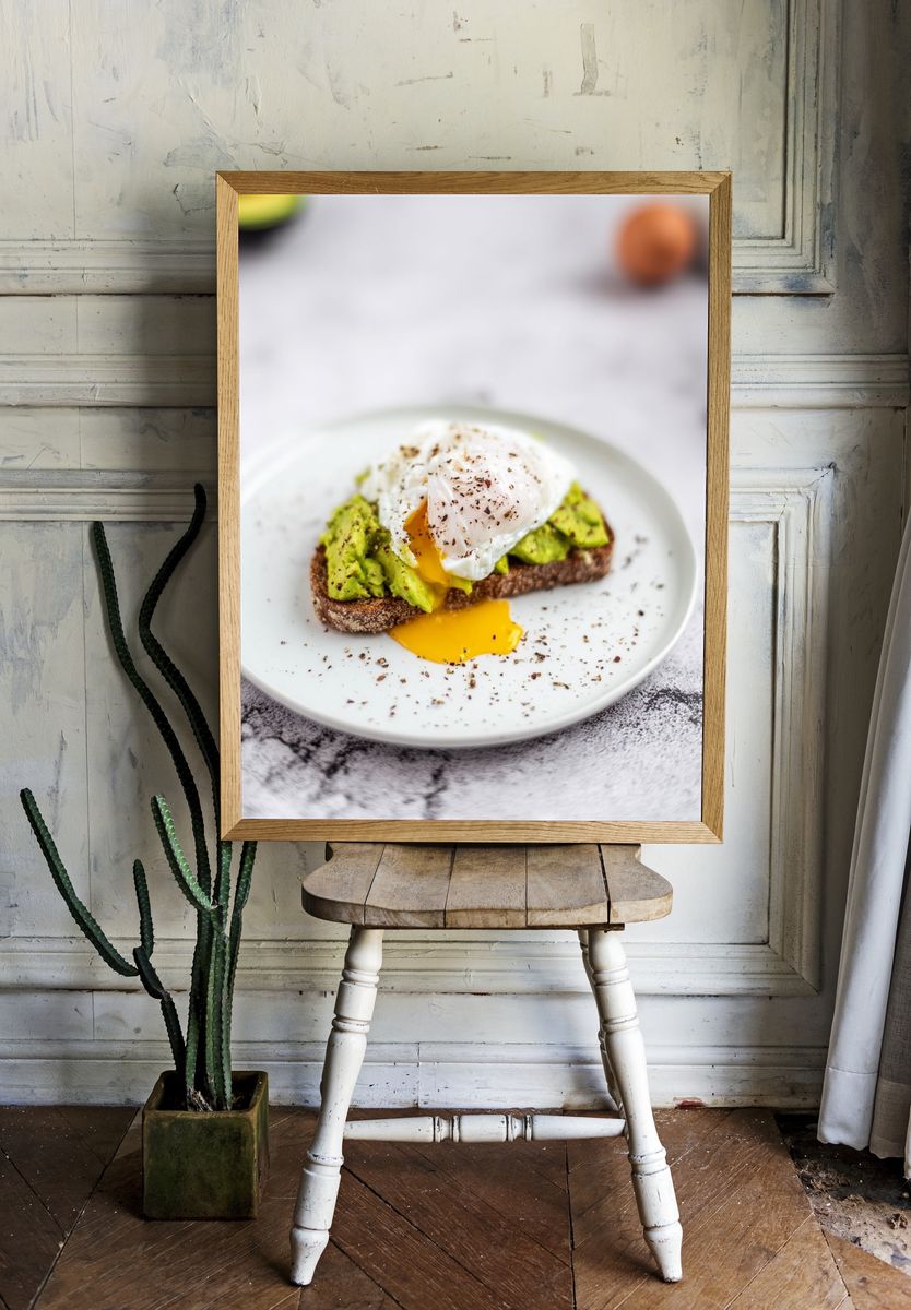 Avocado Toast Food Photography Poster. room preview