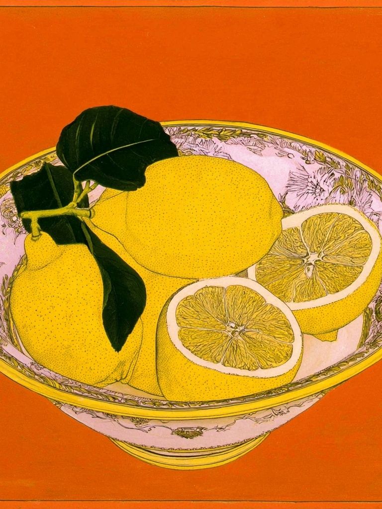 Lemon Bowl Vintage Poster. poster — food-drink art