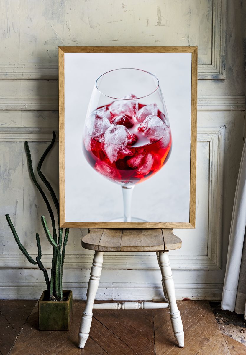 Red Wine Glass Still Life Poster. — room view 1