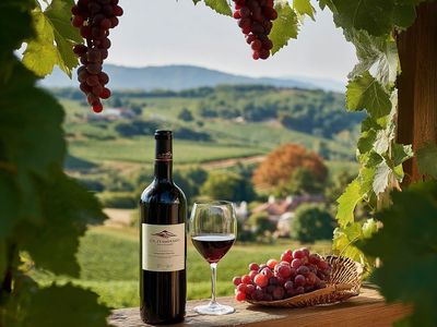 Vineyard Wine Still Life Photography Poster. poster print