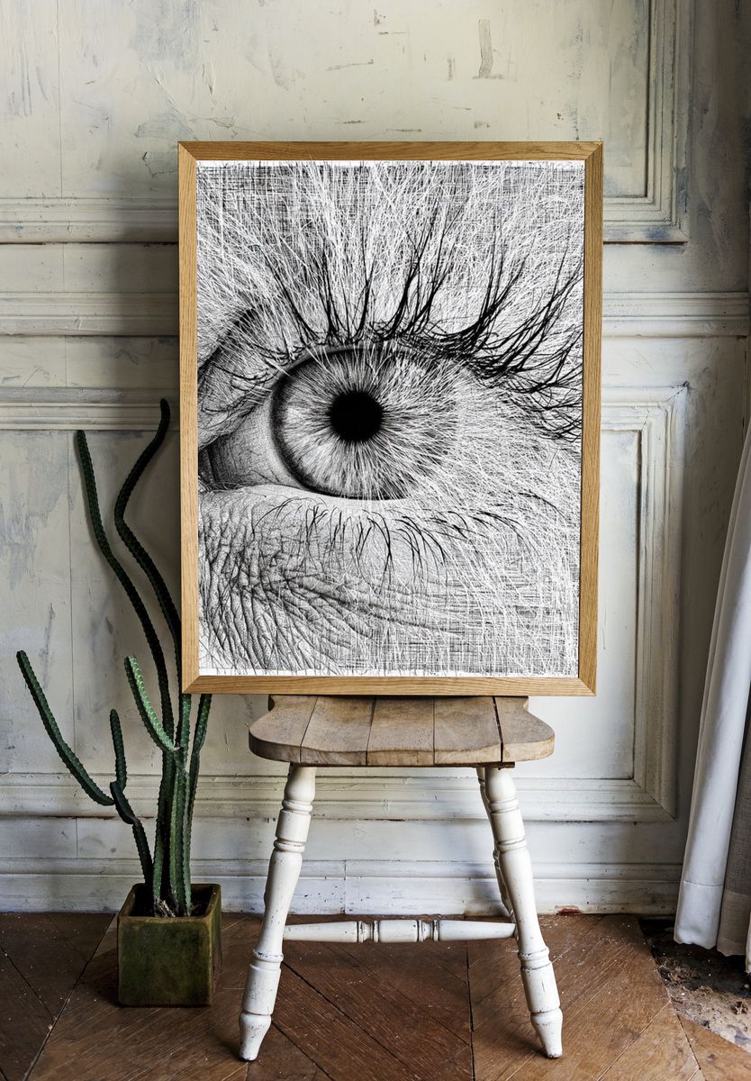 Human Eye Sketch Poster. — room view 1