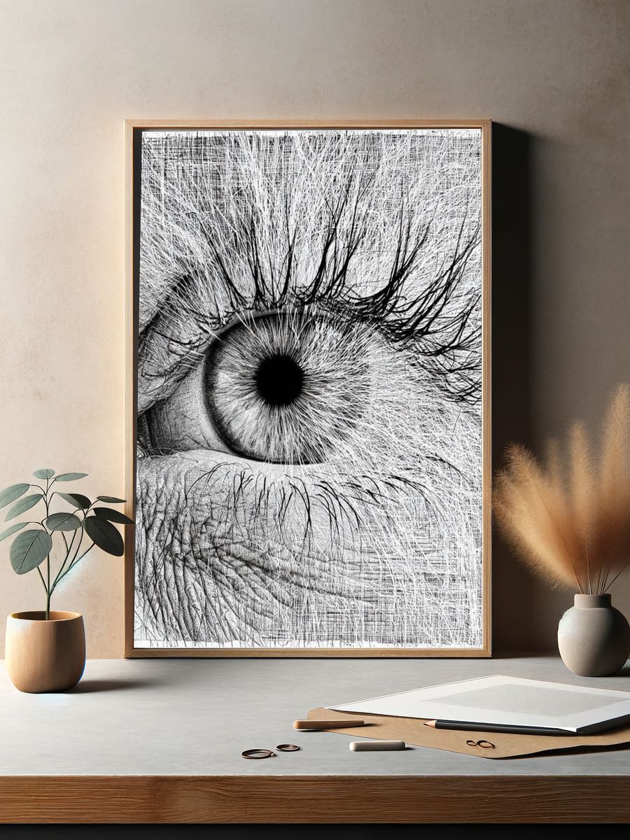 Human Eye Sketch Poster. — room view 2