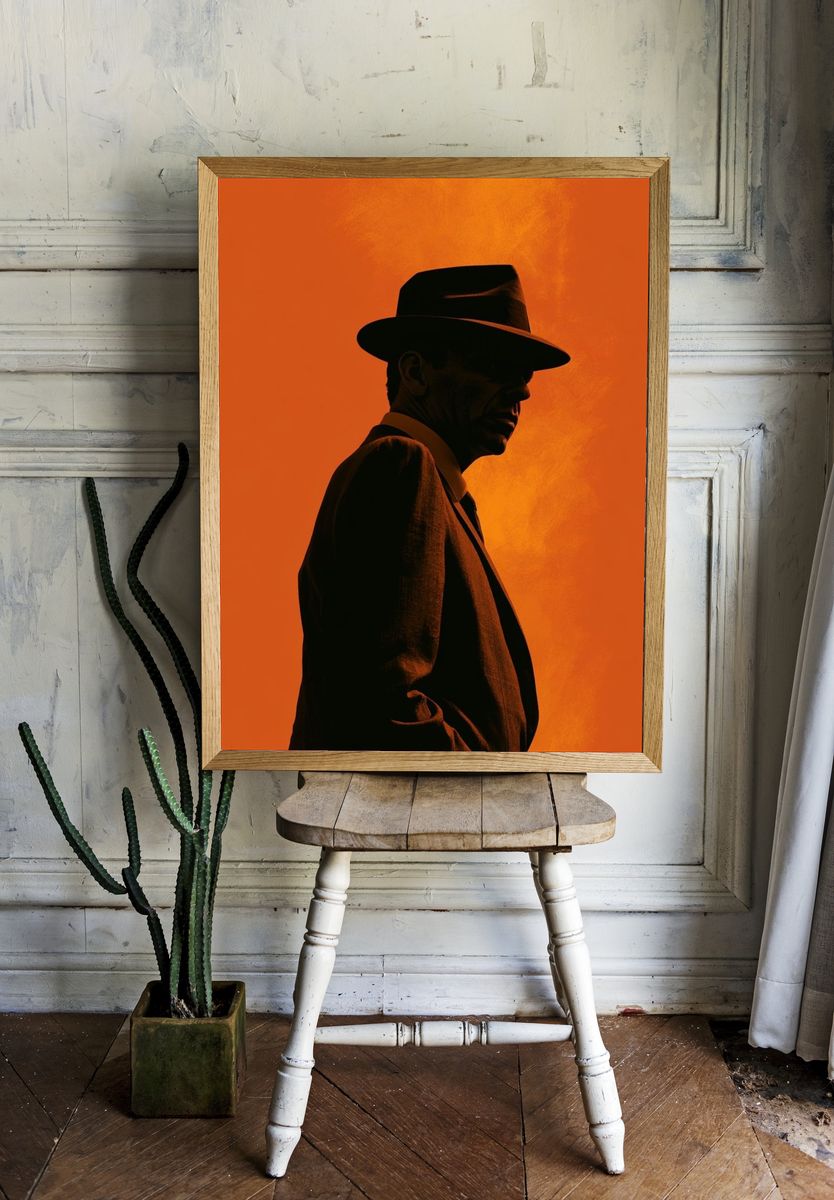 Fedora Silhouette Photography Poster. room preview