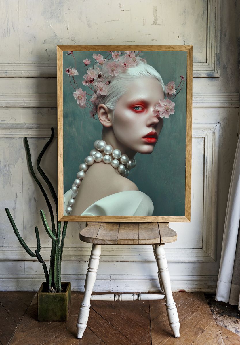 Floral Elegance Portrait Poster. — room view 1