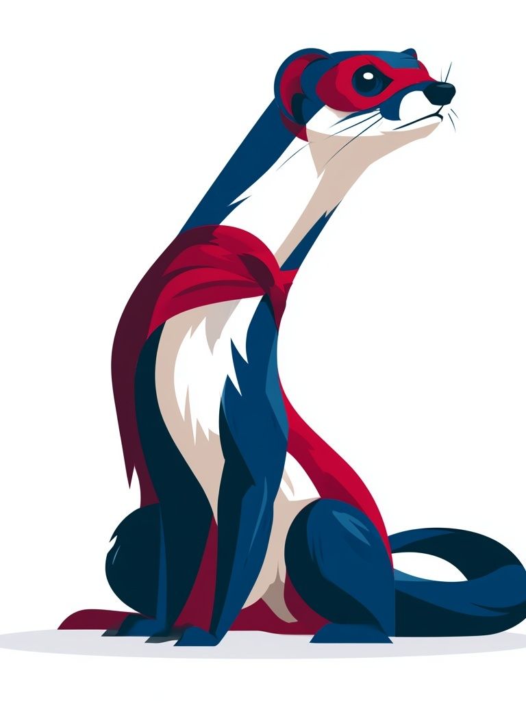 Stylized Ferret Illustration Poster. poster detail