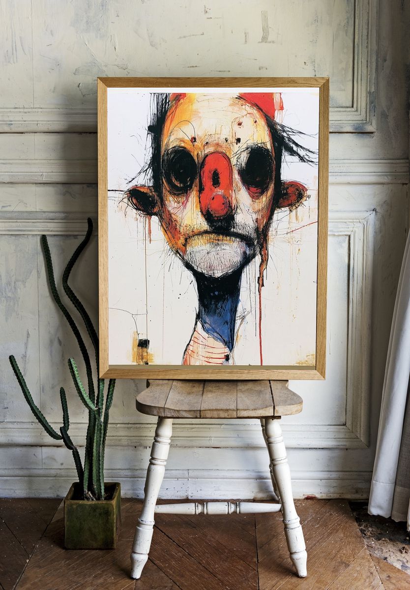 Abstract Face Expressionism Poster. room preview