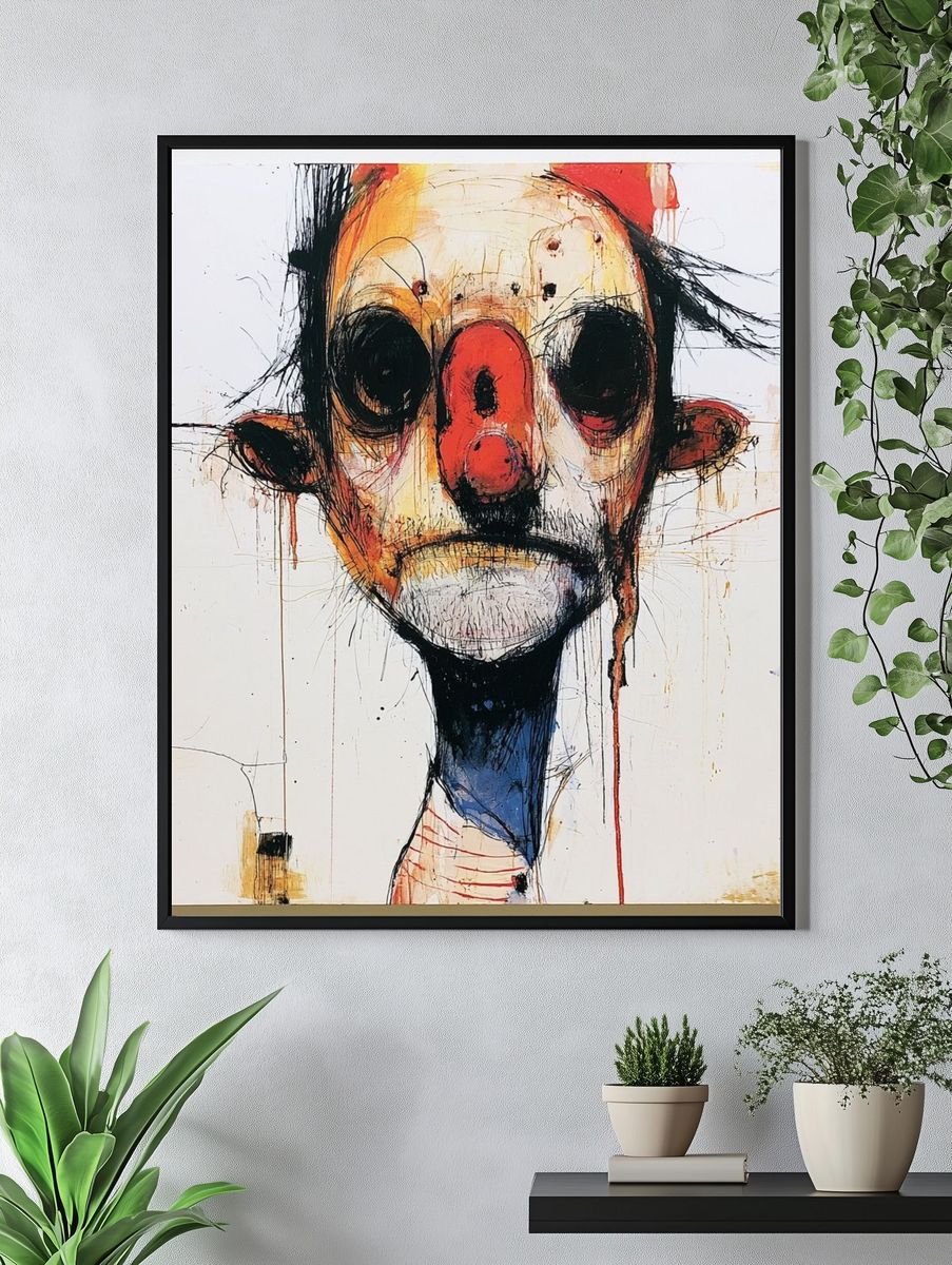 Abstract Face Expressionism Poster. — room view 4