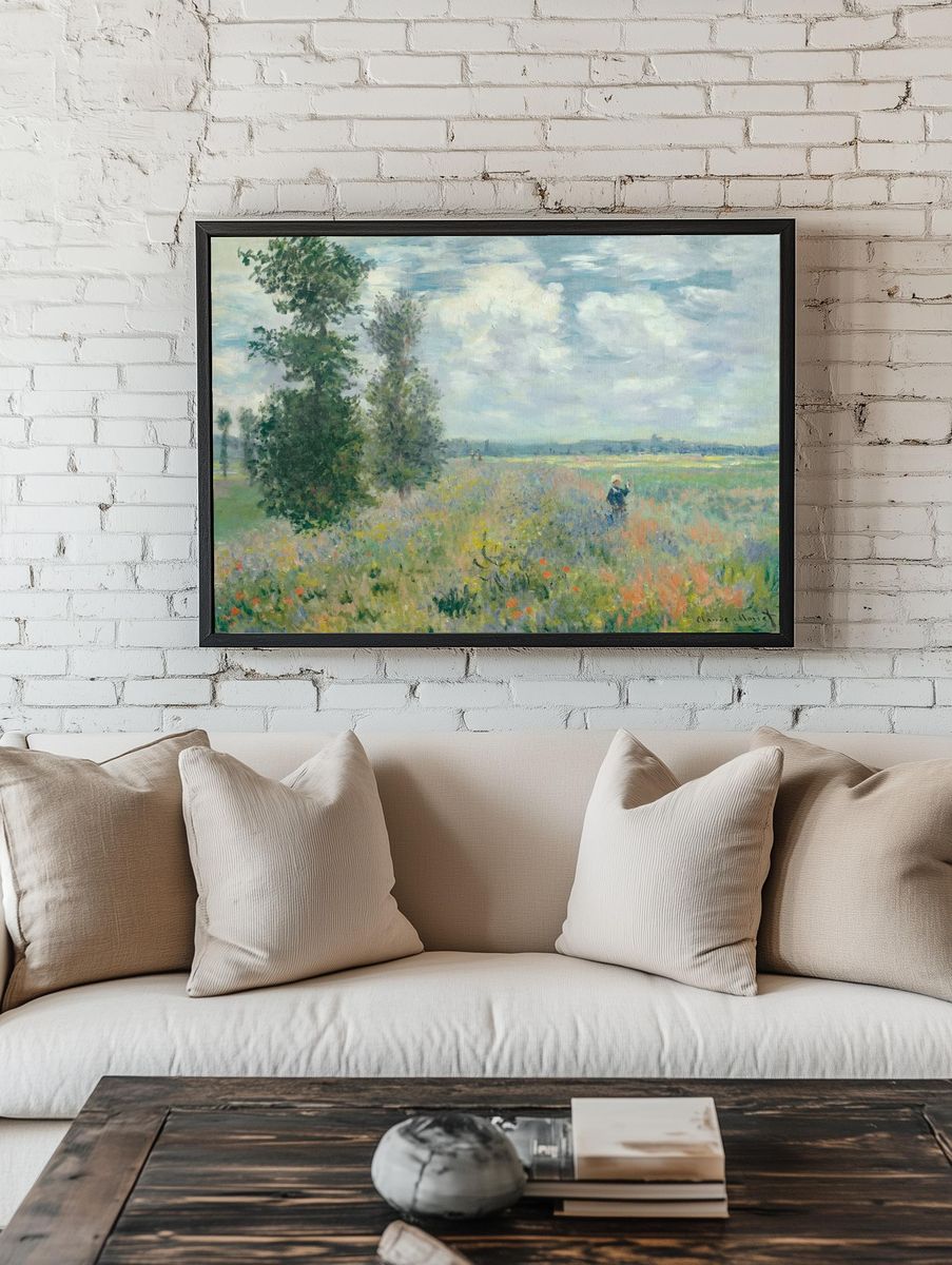 Flower Field with Figure — Impressionist Print. — room view 1