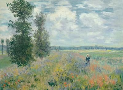 Flower Field with Figure — Impressionist Print. poster print