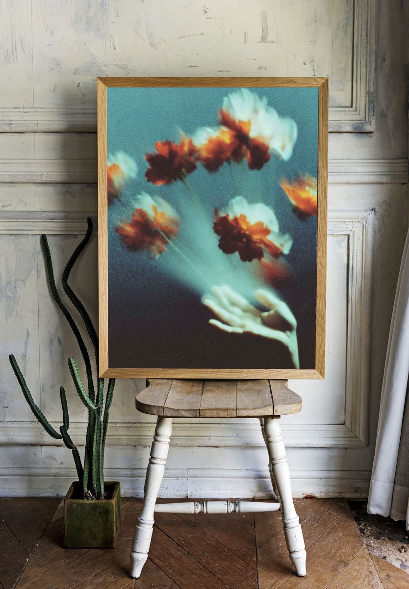 Floating Flowers — Fine Art Print. room preview
