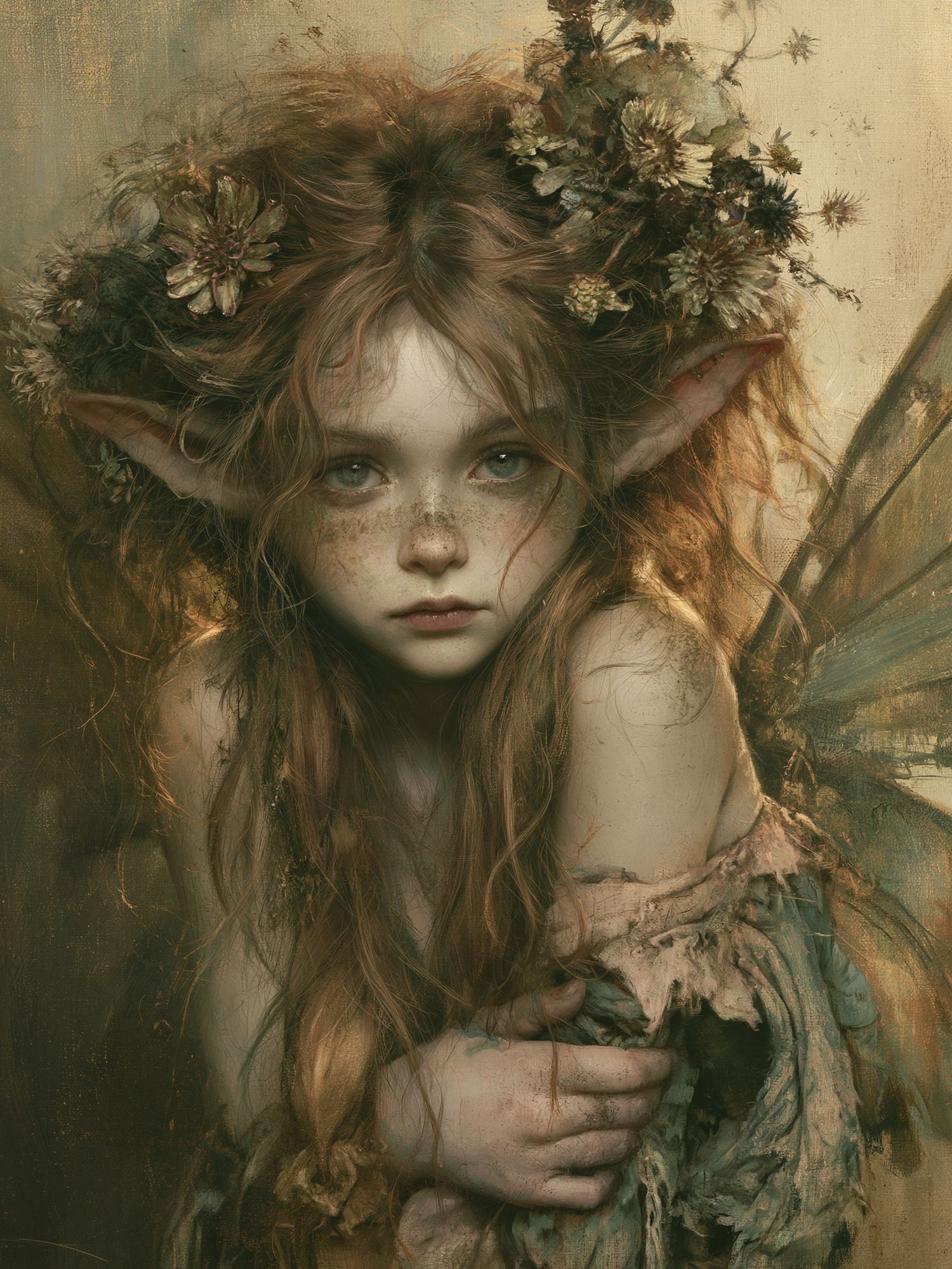 Forest Fairy Portrait Print. poster detail