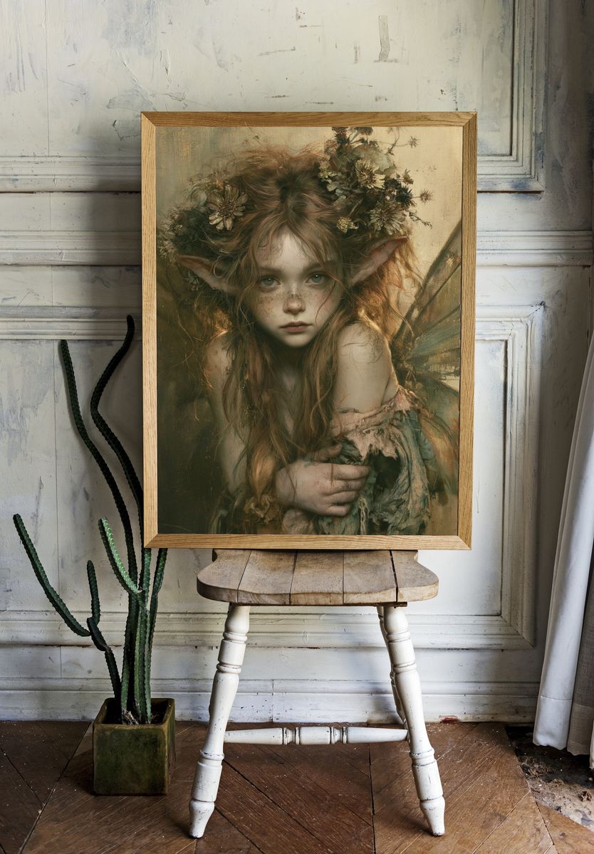 Forest Fairy Portrait Print. — room view 1