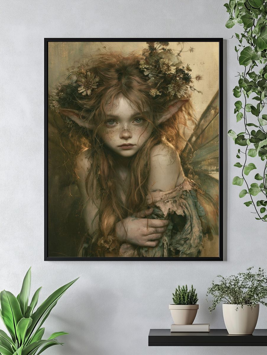 Forest Fairy Portrait Print. — room view 4