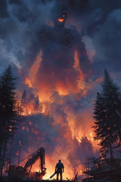 Forest Firefighter — Digital Art Print. poster print